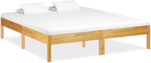 vidaXL Rama łóżka, lite drewno dębowe, 180 x 200 cm - Łóżka - miniaturka - grafika 2