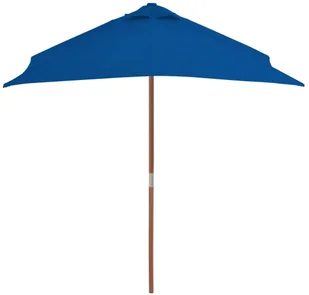 vidaXL Parasol ogrodowy na drewnianym słupku, niebieski, 150x200 cm 313885 - Parasole ogrodowe - miniaturka - grafika 4