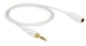 Kable - Delock kabel wtyczka 3 pin przedłużka 3,5 mm wtyczka > gniazdo 1,0 m biała - miniaturka - grafika 1