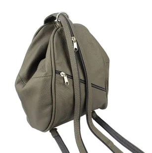 Magre (PL) Plecak Skórzany (PL) JOWITA Skóra Naturalna Licowa GRAFITOWO-BEŻOWY - Plecaki - miniaturka - grafika 2