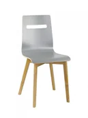 Krzesła - Delta MIA W krzesło laminowane szare, dębowa rama - miniaturka - grafika 1
