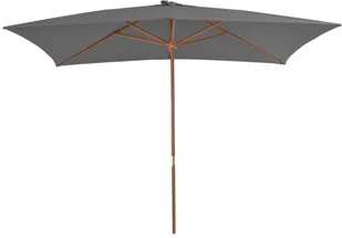 vidaXL Parasol ogrodowy na drewnianym słupku, 200x300 cm, antracytowy - Parasole ogrodowe - miniaturka - grafika 3
