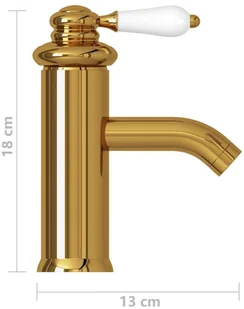 vidaXL Lumarko Bateria umywalkowa, złota, 130x180 mm 149072 - Baterie umywalkowe - miniaturka - grafika 5