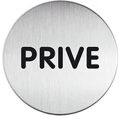 Dekoracje domu - Durable 491268 tabliczka na drzwi PICTO okrągły, PRIVE, 83 MM, Metaliczny Srebrny 491268 - miniaturka - grafika 1