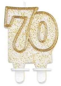 GoDan Świeczka cyferka 70 złoty kontur PF-SCZK70 - Urodziny dla dorosłych - miniaturka - grafika 5
