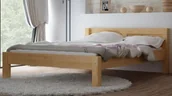 Łóżka - Magnat Meble Łóżko drewniane Wiktoria 140x200 z materacem kieszeniowym - miniaturka - grafika 1