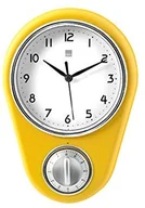 Zegary - H+H H & H Vaniglia Zegar ścienny, tworzywo sztuczne, żółte/białe 8468908 - miniaturka - grafika 1