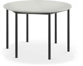 Meble do szkół i przedszkoli - AJ Produkty Stół BORS, okrągły,  1200x760 mm, laminat szary, antracyt - miniaturka - grafika 1