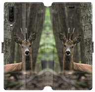 Etui i futerały do telefonów - Wiko Cokitec Pokrowiec ochronny do View 4 / View 4 Lite, skóra, motyw: sarna, drewno 88217 - miniaturka - grafika 1