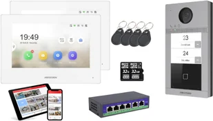 Euratech Hikvision zestaw dwurodzinny Hikvision + breloki + karta microSD 32 Gb - Wideodomofony - miniaturka - grafika 2