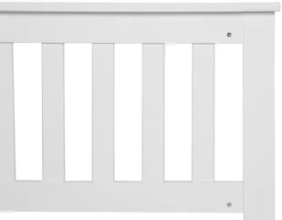 Beliani Łóżko drewniane białe ze stelażem 180 x 200 cm MAYENNE - Łóżka - miniaturka - grafika 6