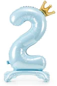 Balony i akcesoria - PartyDeco Stojący balon foliowy cyfra "2" , 84 cm, błękit FB126M-2-011 [18030684] - miniaturka - grafika 1
