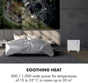 Klarstein Klarstein Norderney Grzejnik konwekcyjny termostat timer 1000 W 20 m kolor biały ACO14-Norderney1000W - Ogrzewanie przenośne - miniaturka - grafika 2
