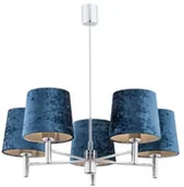 Lampy sufitowe - Argon Żyrandol LAMPA wisząca BOLZANO 2074 abażurowa OPRAWA welurowy zwis granatowy 2074 - miniaturka - grafika 1