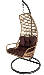 SASKA GARDEN Huśtawka fotel wiszący kokon Slack brązowy czarny galeriasportowa.pl-24825-0 - Fotele ogrodowe wiszące - miniaturka - grafika 3
