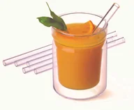 Pozostałe akcesoria kuchenne - Zestaw szklanych słomek ze szczoteczką do czyszczenia, proste 15 cm, 6 szt. - miniaturka - grafika 1