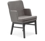 Fotele - AJ Produkty Fotel EASY, rama ciemne drewno, tkanina Medley, jasnoszary - miniaturka - grafika 1