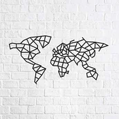 Puzzle - EWA Eco-Wood-Art EWA Eco-Wood-Art World Map EWA EcoWoodArt drewniane puzzle wielonożne z mapą świata, prezent, kuchnia, wystrój wnętrza, czarny World Map - miniaturka - grafika 1