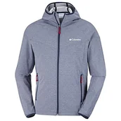 Kurtki i kamizelki sportowe męskie - Columbia Columbia Softshell kurtka z kapturem dla mężczyzn, Heather Canyon Jacket, Softshell poliester, ciemnoniebieski (Collegiate Navy Heather), rozm. S, WM1207 WM1207 - miniaturka - grafika 1