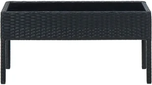 vidaXL Lumarko Stolik ogrodowy, czarny, 75x40x37 cm, rattan PE! 45904 - Stoły ogrodowe - miniaturka - grafika 3