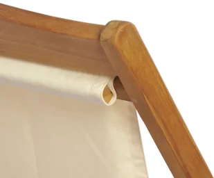 vidaXL Leżak, drewno tekowe, 56 x 105 96 cm, kremowy vidaXL - Meble turystyczne - miniaturka - grafika 8