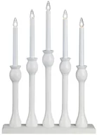 Oświetlenie świąteczne - Markslojd Świecznik świąteczny LOVASA 5 świeczek drewniany biały - miniaturka - grafika 1