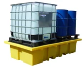 Pojemniki przemysłowe - ROMOLD Wanna Wychwytowa Polietylenowa Na 2 Kontenery Ibc 1140L Żółty Powyżej 401 L. Z Kratownicą 2 Pojemniki Ibc 256 Cm X 135 Cm X 51 Cm - miniaturka - grafika 1