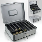 Akcesoria do kas i terminali - BITUXX KASETKA METALOWA NA PIENIĄDZE 30CM ZAMYKANA NA KLUCZ JASNOSZARA Zamów już dziś i badź szcześliwy z zakupów M12360 - miniaturka - grafika 1