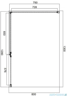 Omnires Manhattan 130x80 ADC13X-A+ADR80X - Kabiny prysznicowe - miniaturka - grafika 2
