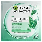 Maseczki do twarzy - Garnier wilgoć Bomb zielona herbata nawilżająca twarz maska arkuszy 3600541944671 - miniaturka - grafika 1