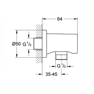 GROHE 27057AL0 Rainshower wall union - Pisuary - miniaturka - grafika 3