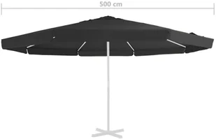 vidaXL Pokrycie do parasola ogrodowego czarne 500 cm 312544 - Pozostałe meble ogrodowe - miniaturka - grafika 5