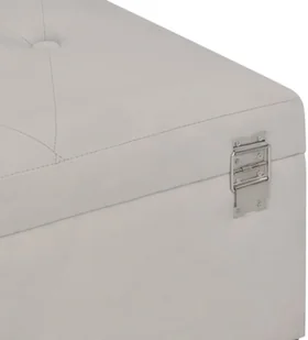 vidaXL Ławka ze schowkiem, 105 cm, szara, aksamitna vidaXL - Ławki do przedpokoju - miniaturka - grafika 7