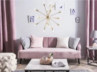 Lampy sufitowe - Beliani Lampa wisząca złota na 18 żarówek MAGUSE - miniaturka - grafika 1