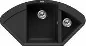 Zlewozmywaki - Elleci Easy Corner 40 Full black - miniaturka - grafika 1