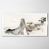 Obrazy i zdjęcia - PL Coloray Obraz na Szkle Chata Drzewo Morze Ptaki 100x50cm - miniaturka - grafika 1