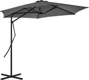 vidaXL Parasol ogrodowy na słupku stalowym, 300 cm, antracytowy - Parasole ogrodowe - miniaturka - grafika 4