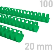 Grzbiety do bindownic - Opus Grzbiety do bindowania 20mm zielone plastikowe 100szt. GRP.132 - miniaturka - grafika 1