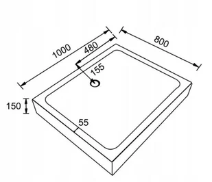 231 HYDAR BRODZIK PROSTOKĄTNY 100x80 GŁĘBOKI 15cm BIAŁY+SYFON 23178188 78188-uniw - Brodziki prysznicowe - miniaturka - grafika 10