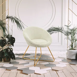 Intesi Fotel Karl Velvet Furry beżowy - Fotele - miniaturka - grafika 8