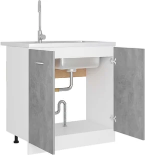 vidaXL Szafka kuchenna, szarość betonu, 80x46x81,5 cm, płyta wiórowa 801200 - Szafki kuchenne - miniaturka - grafika 3