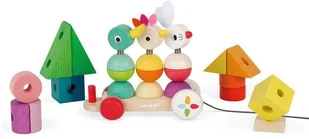 Janod Pociąg z klockami i zwierzątkami do ciągnięcia J08202 - Pociągi dla dzieci - miniaturka - grafika 10