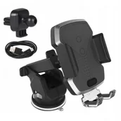 Uchwyty samochodowe do telefonów - Libox Uchwyt do telefonu automatyczny z funkcją bezprzewodowego ładowania Qi LB0177 LIBOX - miniaturka - grafika 1