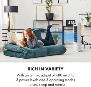 Klarstein Klarstein Skytower Grand Smart, klimatyzer, schładzacz powietrza, 80W, 480 m/h, 8 litrów, przenośny ACO4-SkytwerGrndSmW - Klimatory - miniaturka - grafika 9