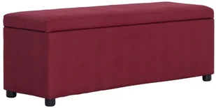 vidaXL Ławka ze schowkiem, 116 cm, czerwone wino, poliester vidaXL - Ławki do przedpokoju - miniaturka - grafika 2