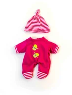 Akcesoria dla lalek - Miniland Ubranko dla lalki 21 cm różowe śpioszki z czapeczką - miniaturka - grafika 1