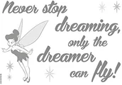 Naklejki na ścianę - Komar Deco naklejki "Never stop dreaming", 1 sztuki, szary/czarny, 14001h 14001h - miniaturka - grafika 1