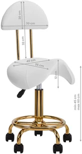 ACTIVESHOP Taboret Kosmetyczny 6001G Biały 10003_140907 - Krzesła i taborety kosmetyczne - miniaturka - grafika 15