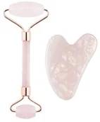 Rollery do masażu - WEBHIDDENBRAND Masażwalec i talerz róż Guasha Quartz Jade Roller & Gua Sha Set)Rose Quartz Jade Roller & Gua Sh - miniaturka - grafika 1
