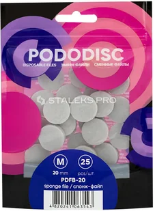 Staleks Jednorazowe Pilniki-Gąbki PODODISC STALEKS PRO M 20mm 25szt PDFB-20 - Frezarki do paznokci - miniaturka - grafika 3
